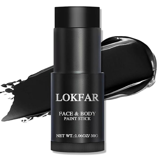 Black Face Body Paint Stick, Football Baseball Eye Black Stick, Waterproof Full-Coverage Face Makeup for Halloween Zombie Clown Vampire Skeleton Skull Joker Cosplay Makeup