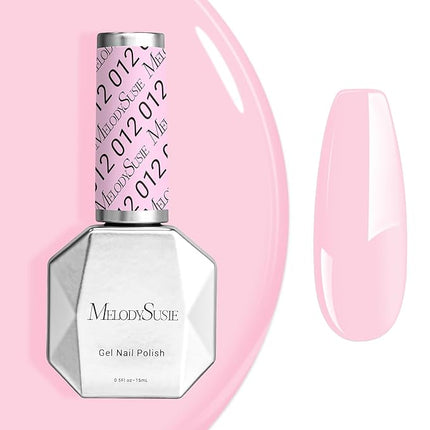 MelodySusie 15ML Gel Nail Polish,Milky Pink Macaron Color Nails Soak Off UV LED Creamy Pink Gel Polish Gift for Women Nail Art Manicure Salon DIY Nail Design Decoration at Home-012