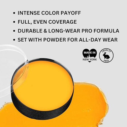 Mehron Makeup Color Cups | Stage, Foundation, Face Paint, Body Paint, Halloween Makeup | Greasepaint .5 oz (14 g) (Yellow)