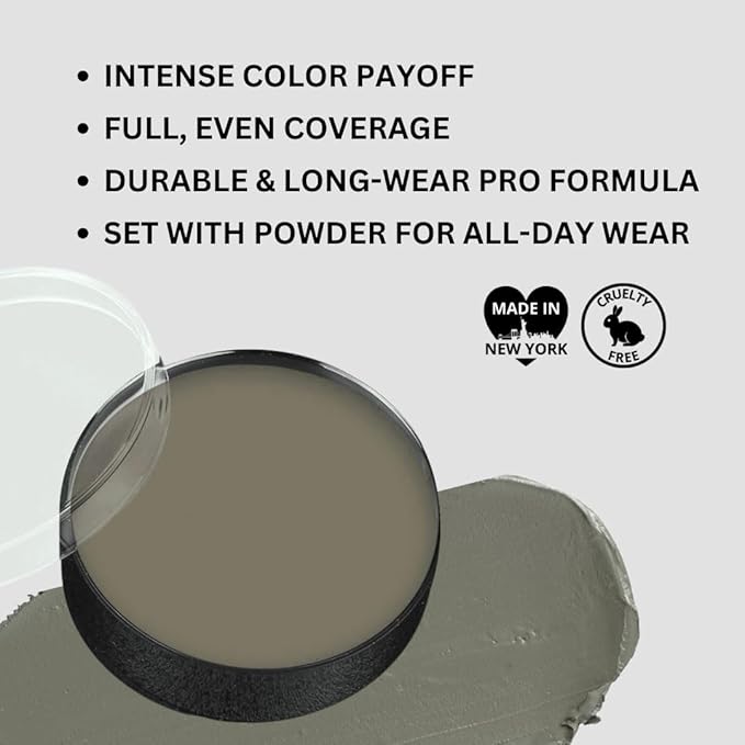 Mehron Makeup Color Cups | Stage, Foundation, Face Paint, Body Paint, Halloween Makeup | Greasepaint .5 oz (14 g) (Zombie Flesh)