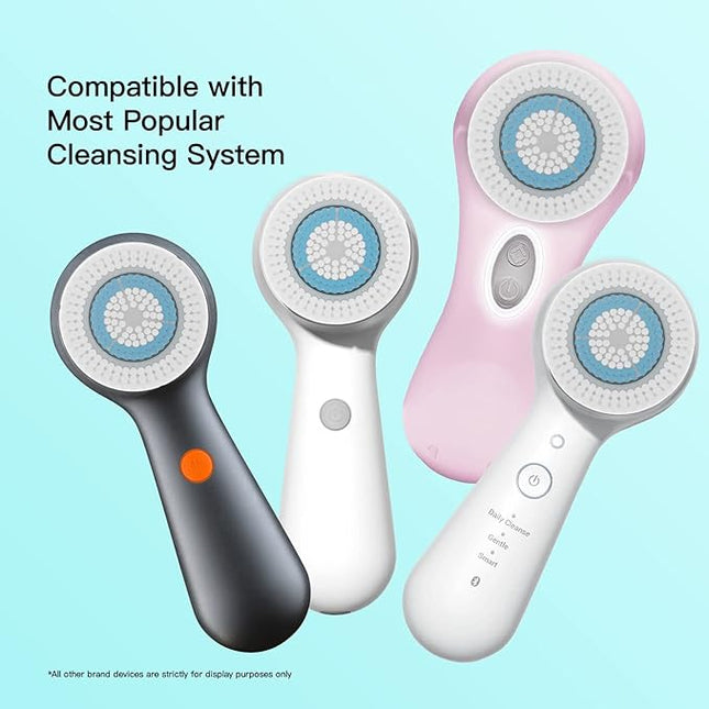 Brushmo Brush Head Replacements Compatible with Clarisonic Mia 1, Mia 2, Mia Fit, Alpha Fit, Smart Profile Uplift and Alpha Fit, Revitalizing Cleanse Facial 4 Pack (Revitalizing Cleanse)