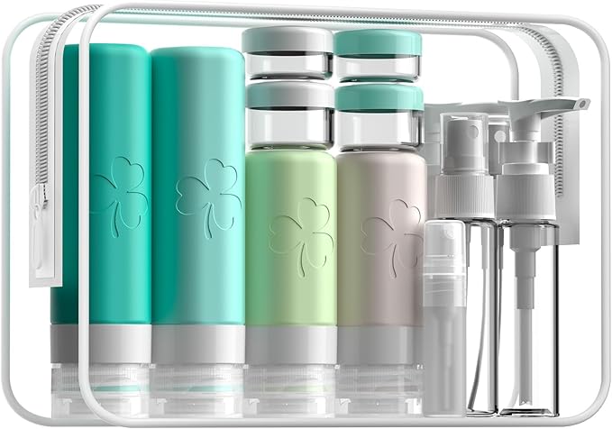 23 Pack Travel Bottles for Toiletries, TSA Approved Travel Shampoo Bottles, Silicone Travel Containers for Toiletries, Leak Proof Refillable Travel Essentials for Liquids Shampoo and Conditioner