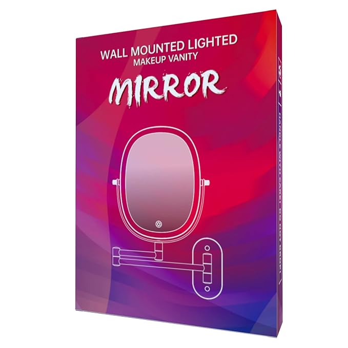 FUNTOUCH Rechargeable Lighted Wall Mounted Makeup Vanity Mirror, Double Sided 1X/7X Magnifying Mirror…