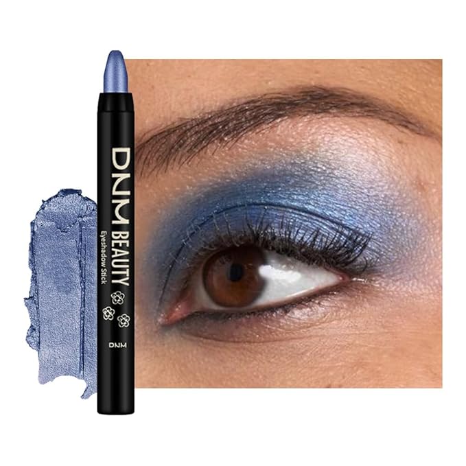Sapphire Blue Shimmer Cream Eye Shadow Stick Makeup for Women, Blue Shimmer Eyeliner Pencil Eyeshadow Brightener Stick for Eyes, Waterproof Eyeshadow Applicator Blendable sombras para ojos 64