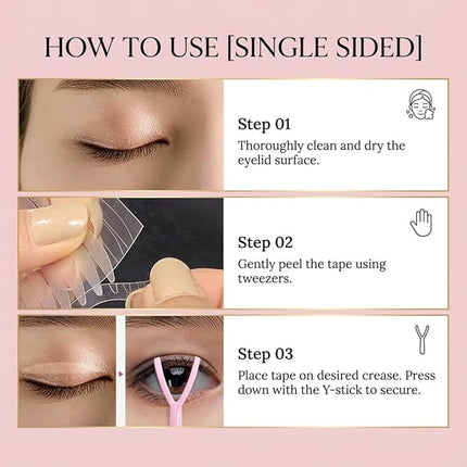 Magic Slim Double Eyelid Tape – Invisible Adhesive Strips for Hooded Monolid Correction – Authentic K-Beauty Tech Made in Korea (Single-Sided (Natural 4mm) - 180 Count)