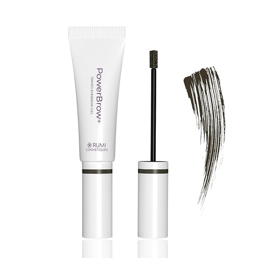PowerBrow+ Tinted Eyebrow Gel For Older Women - Defines, Fills, Thickens Brows - 2-in-1 Formula - Natural Color, Quick Fixing, Long-Lasting - Hypoallergenic Dark Brown (Espresso)