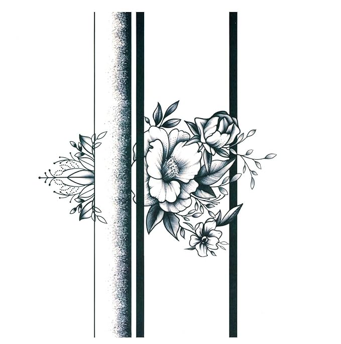 Large Temporary Tattoos Women Temporary Neck Tattoos Temporary Realistic Flower Chest Tattoo for Adults (Temporary Tattoos Sticker 16)