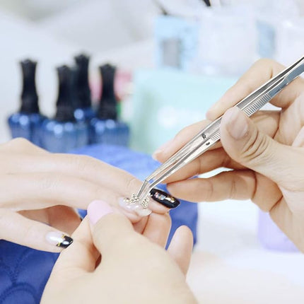 Stainless Steel Tweezers, with Curved Serrated Tip Multipurpose Sewing Machine Tweezers Forceps for Craft Repairing