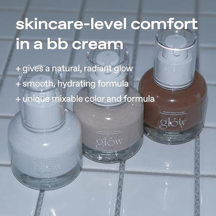 glow breathable blemish balm #white | light-coverage bb cream & tinted moisturizer | skincare-like finish with green tea leaf water infusion | healthy radiant non-comedogenic | 1 fl oz