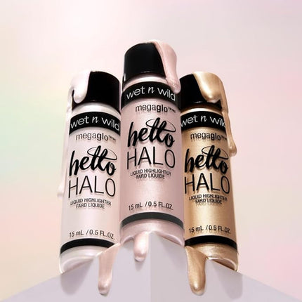 wet n wild MegaGlo Hello Halo Liquid Highlighter Makeup, Shimmer, Gold Guilded Glow