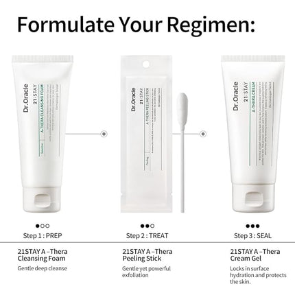 DR.ORACLE 21 Stay A-Thera Peeling Stick for Sensitive Skin - AHA, BHA, Tea Tree Oil, Exfoliating Swabs for Blackheads, Whiteheads, Enlarged Pores, Korean Skincare, Dermatologist Tested, 1Pack of 10ea