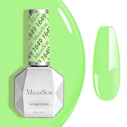 MelodySusie Neon Green Gel Nail Polish,0.5fl oz Light Lime Green Nails Soak Off UV LED Bright Green Gel Polish Nail Art Manicure Salon DIY Nail Design Decoration at Home Gift for Women-1649