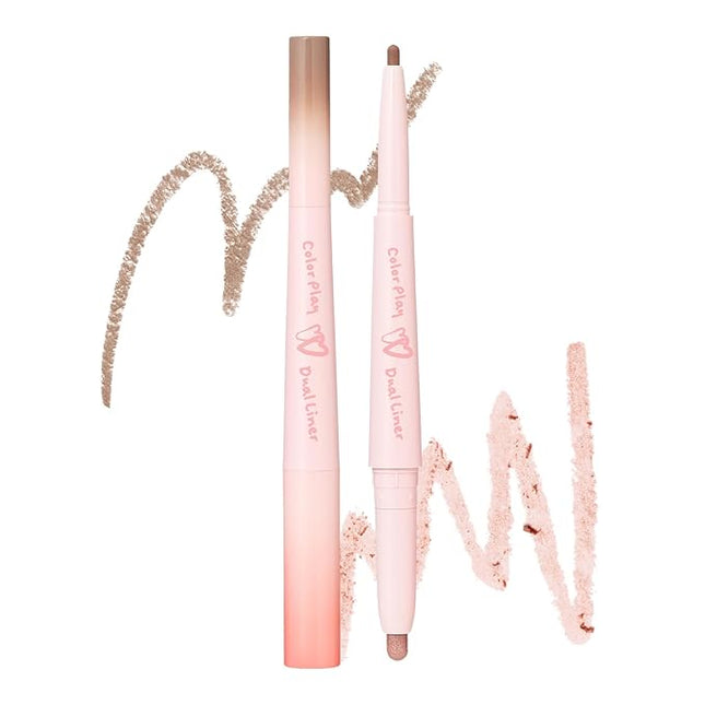 2aN Color Play Dual Liner | 2-in-1 Aegyo-sal & Shading Pencil | Long-Lasting Pearl & Matte Duo Liner for K-Idol Eye Makeup | Easy to Blend, All-Day Wear (0.006oz+0.02oz) (02 BeBe Pink)