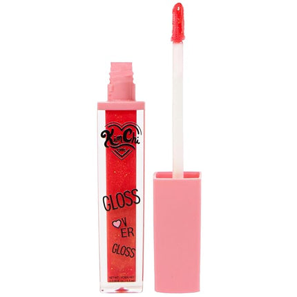 Kimchi Chic Beauty Gloss Over Gloss, Shimmery Micro-Sparkle Lip Gloss To Wear Alone Or Over Lipstick, Fragrance-Free Luscious Lip Balm, Red With Orange Undertone, 01 Ripe Mango, 0.35ml