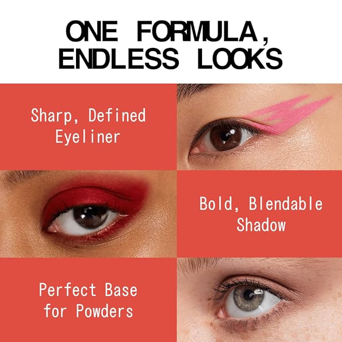 aboutface Matte Fluid Eye Paint Marigold – High-Pigment Liquid Eyeshadow, Long-Lasting, No-Budge Matte Finish, Vegan & Cruelty-Free (Bright Coral)