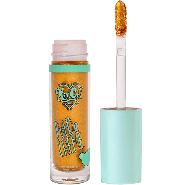 Kimchi Chic Beauty PotDe Crème Cream Eye Shadow, Shimmery, Easy Application, Smudge-Proof, Quick-Drying, Long-Lasting, Cruelty-Free and Vegan Eye Shadow, 24 Karat Gold, .21 oz