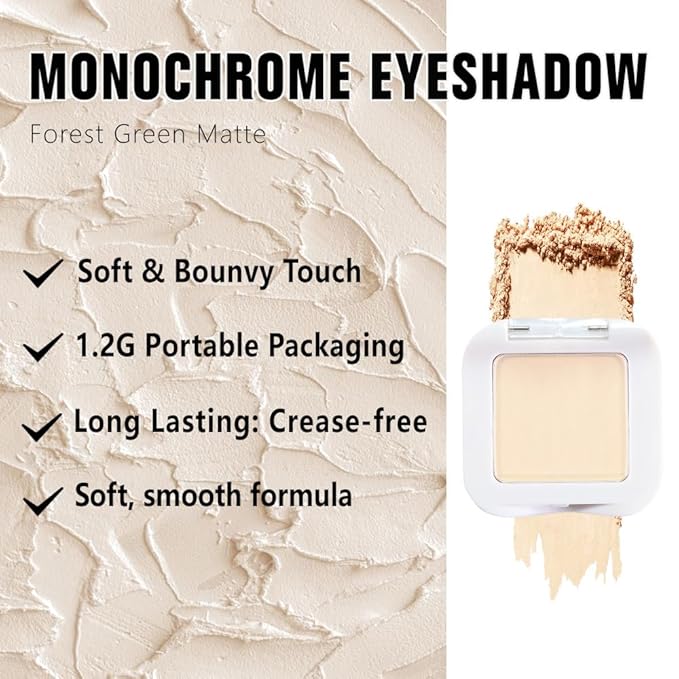 Buildable Matte Eyeshadow Makeup Palette Single - French Vanilla Shades | Creamy Pressed Powder for Easy Blending | Mini Travel Palette for Women | Everyday Natural Eye Makeup