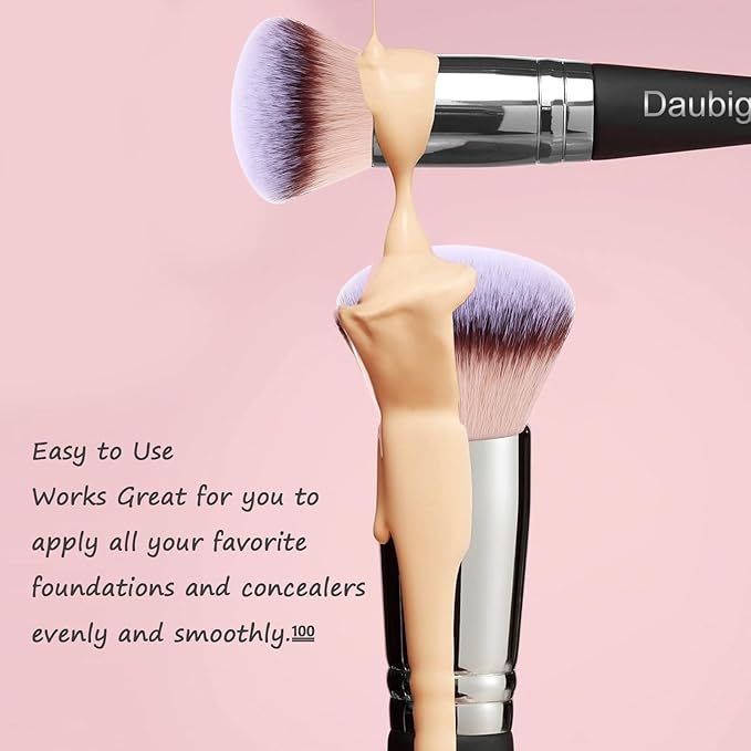 Daubigny Dual-ended Foundation Brush Concealer Brush Perfect for Any Look Premium Luxe Hair Rounded Taperd Flawless Brush Ideal for Liquid, Cream, Powder,Blending,Concealer