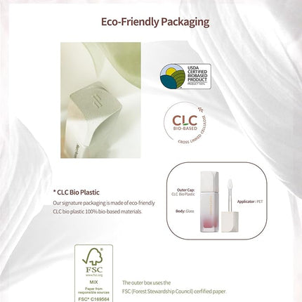 Heart Percent Dote On Mood Pure Glow Tint, Watery & Lightweight Moisturizing Lip Stain Long Lasting Liquid Lipstick 6.8g, #10. Fuchsia Pink