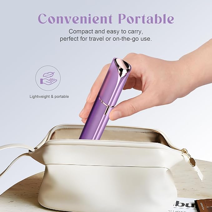Battery Powered Facial Hair Remover for Women Lips, Chin, Neck, and Cheeks - Gentle and Pain with 2-pc Replacement Heads and 1 Battery