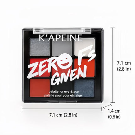K'APEINE 9Colors Eyeshadow Palette, Black Red Eye Shadow Matte Shimmer Eye Shades Smokey Goth Makeup Palette Eye Makeup Highly Pigment Long Lasting Makeup Kit for Women-H02