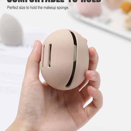 FERYES 2 PCS Makeup Sponge Holder – Shatterproof Eco-Friendly Silicone Beauty Make Up Blender Case for Travel