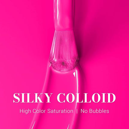 MelodySusie Neon Pink Gel Nail Polish,0.5fl oz Bright Pink Nails Soak Off UV LED Hot Pink Gel Polish Gift for Women Nail Art Manicure Salon DIY Nail Design Decoration at Home-027