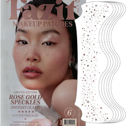 Fazit Makeup Patches - Rose Gold Speckles - Glow Up Make-Up Patches - Cute Glitter Makeup Accessories for Women - Cosmetic Glitter for Face
