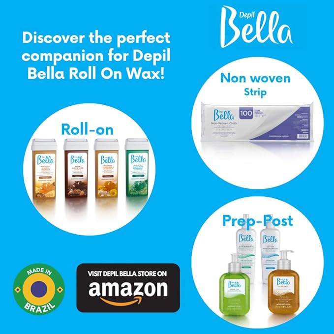 Depil Bella Roll On Wax Honey and Propolis Depilatory | Body Waxing, Hair Removal Wax-Cartridge | For Men and Women | Home Self Waxing | Sensitive Skin | Dermatologically Tested | Painless (3 PACK)