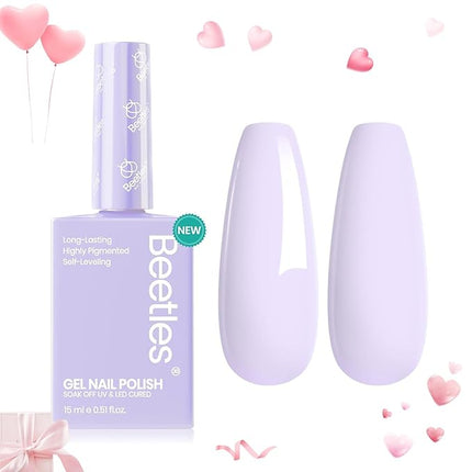 Beetles Pastel Purple Gel Polish - 1Pcs 15ml Lavender Purple Spring Gel Polish High Gloss UV Led Soak Off Nail Polish Nail Art Manicure Salon Periwinkle Color Nails