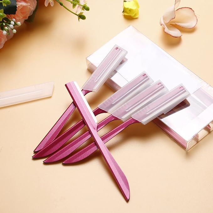 Eyebrow Razor, Eyebrow Razor Shaper for Men and Women, Grooming Shavers (red-10pcs)