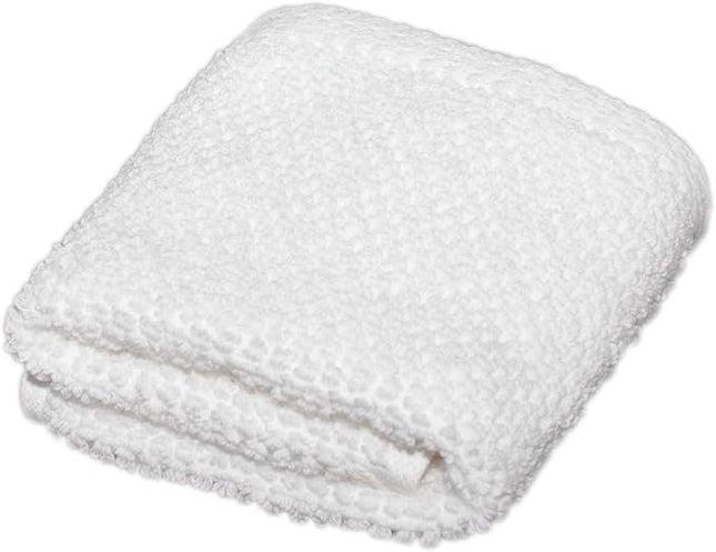 Great Bay Home White Washcloth- 100% Cotton 13x13 Wash Cloth - Absorbent, Quick-Drying, Durable Face Towels for Bathroom Decor - Low-Twist, Two-Ply Fibers (Optic White).