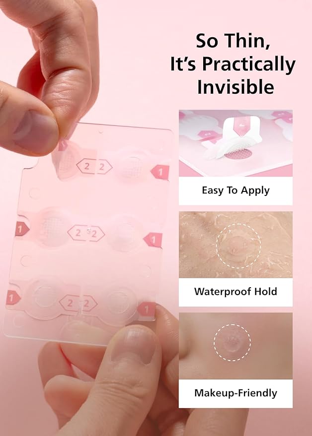 Easyderm Real Calming Patch Micropoint Pimple Patches, Niacinamide, Hyaluronic Acid, EGF, K-Beauty Skincare | 6 Patches per Pack, 4 Packs (24 Total) Micro Piont length : 285μm