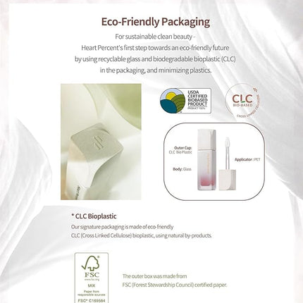 Heart Percent Dote On Mood Pure Glow Tint, Watery & Lightweight Moisturizing Lip Stain Long Lasting Liquid Lipstick 6.8g, #17. Flash Pink