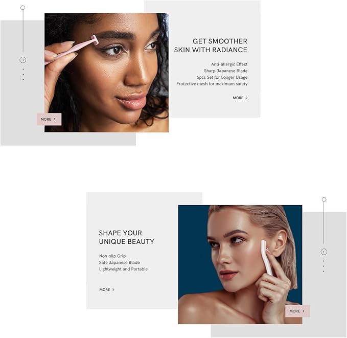 Eyebrow Razors w/Dermaplane Razors Set - Japanese Quality Blades - Small Face Razors for Peach Fuzz and Fine Hair, Disposable Razors for Men Multipurpose Exfoliating Dermaplaning Tools for Men