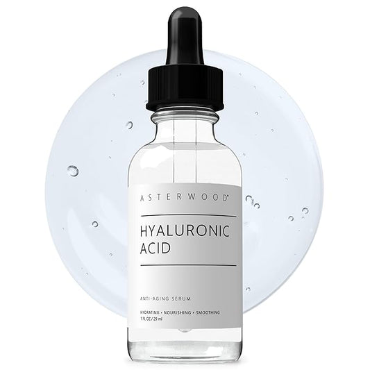 Asterwood Hyaluronic Acid Serum for Face - Plumping, Anti-Aging, Hydrating - Fragrance-Free - 1 Fl Oz