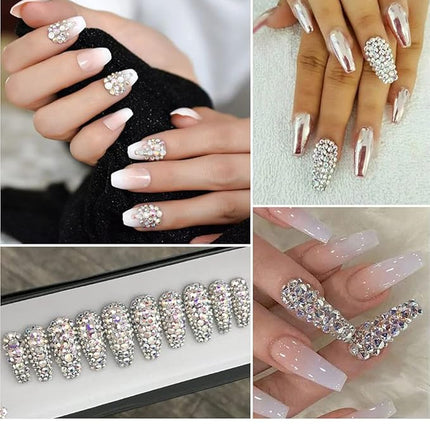 24pc Jelly AB Crystals Resin Nail Beauty DIY Jewelry Accessories Rainbow AB Resin Flatback Rhinestones Kit, Mixed Color Round Shape for Nail Crafts Tumbler (C-3mm)