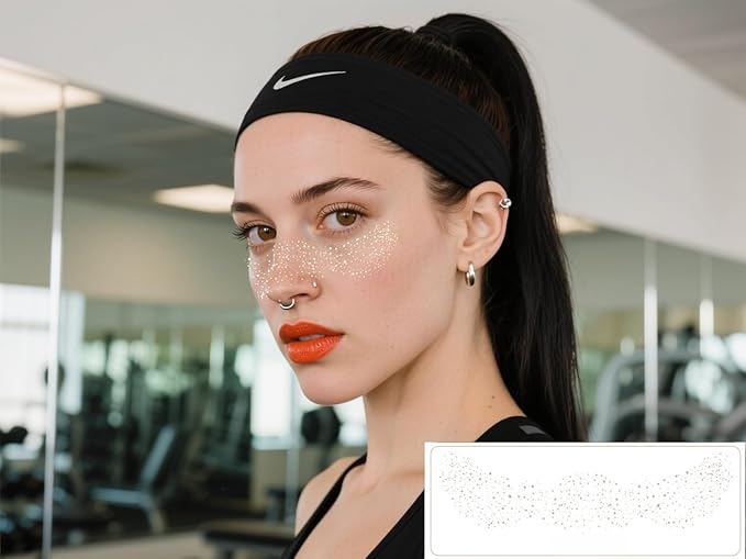 Glitter Freckles Temporary Face Tattoos, 6pcs Makeup Patches, Rose Gold, Silver and Gold Glitter Freckles Face Tattoo (C-Freckle)