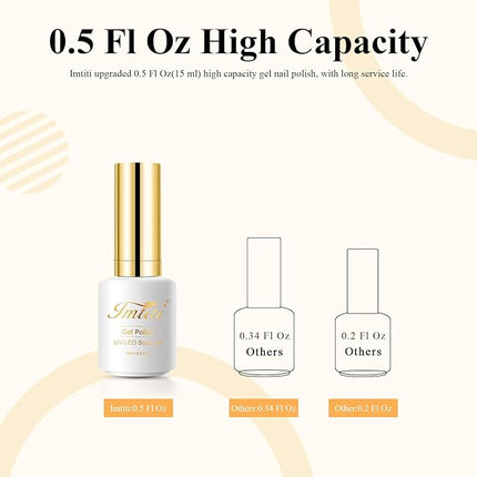 Imtiti Gel Nail Polish, 1Pcs 15ml Creme Yellow Color Gel Polish Soak Off LED Nail Art Design Manicure Salon DIY at Home Holiday Gift