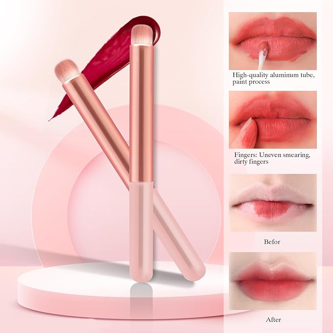 Lip Brush Lip Smudge Brushes Lipstick Brush with Tubes 3PCS Lip Gloss Applicator Wands Lip Brushes Multi-purpose Lip Makeup Brush Eyeshadow Brush Concealer Brush Lip Gloss Wands Applicator Tool Kits