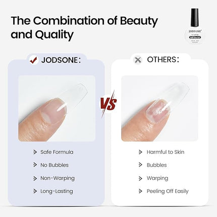 JODSONE 10ml Gel Nail Glue Strong for Nail Tips Long Lasting Extension for Clear Tips and Clear Press On Nail Glue,Salon Art DIY at Home Need U V Light Cured