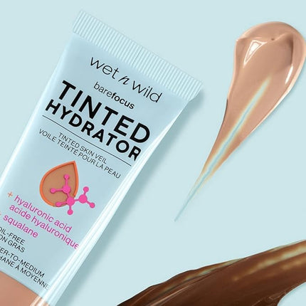 wet n wild Bare Focus Tinted Hydrator Matte Natural Finish, Oil-Free Tinted Face Moisturizer Makeup, Hyaluronic Acid, Squalane, Sheer To Medium Coverage, Medium Deep (Pack of 2)