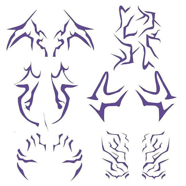 Movie Anime Purple Temporary Tattoos Dance Cosplay Tattoos Stickers Prop Halloween Cosplay Accessories (Purple)