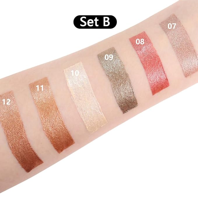 6Pcs Cream Eye Shadow Sticks Makeup for Women, Nuetral Nude Red Metallic Dark Kakhi Green Beige Brown Rosy Brown Shimmer Matte Eye Shadow Brightener Stick for Eyes, Waterproof Eyeshadow Pencil Set02