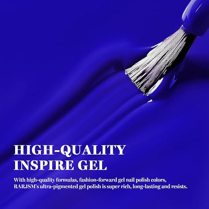 RARJSM Royal Blue Gel Nail Polish 1PCS 15ML Long Lasting Opaque Deep Blue Milky Creamy Gelpolish Soak off U V Curing Required Nail Art French Manicure Salon DIY at Home