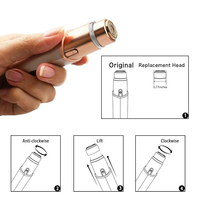 Generation 3 Replacement Heads for Flawless Finishing Touch Facial Hair Remover, Blades for New Flawless Gen 3