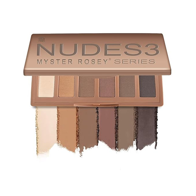 MYSTER ROSEY Nudes Series Mini Eyeshadow Palette, Velvety Matte Finish, 6 Nude Taupe & Brown Neutral Eye Shadows, Travel Friendly Size, Vegan, Cruelty-free,Long-lasting