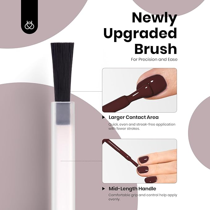 Beetles Burgundy Red Gel Polish - 15ML Hema-Free Maroon Wine Dark Red Gel Nail Polish High Gloss Soak Off Merlot Wine Fall Uv Nail Polish Manicure Salon Color Bottle 0.51 Fl Oz