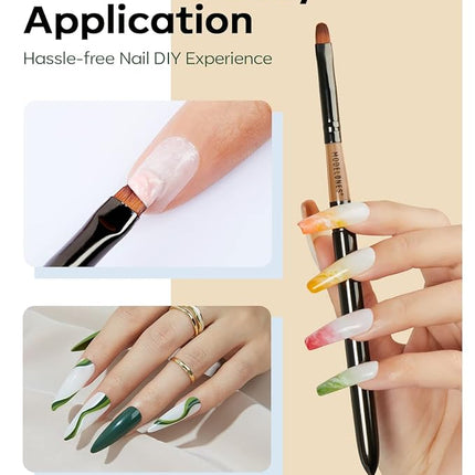 Modelones Nail Art Brush Cleaner & Restorer for Nail Polish/ Extension Gel/Solid Builder Gel/Dip Powder/Acrylic Manicure Kits DIY Salon at Home - 80ml, W/Pro Brush