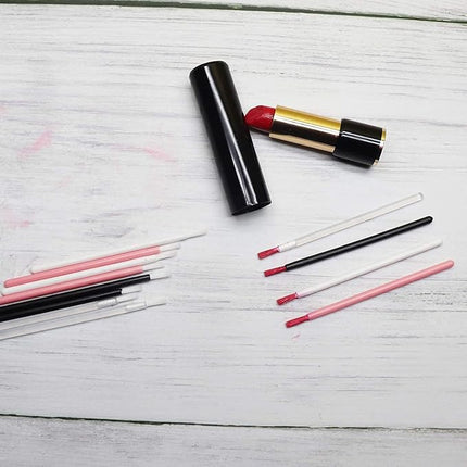 100 Pcs Disposable Makeup Lip Brushes Lipstick gloss brush Lip Gloss Applicators with Soft Brush Head Cosmetic Lip Brush Wands mini paint brushes for cookies (Transparent)